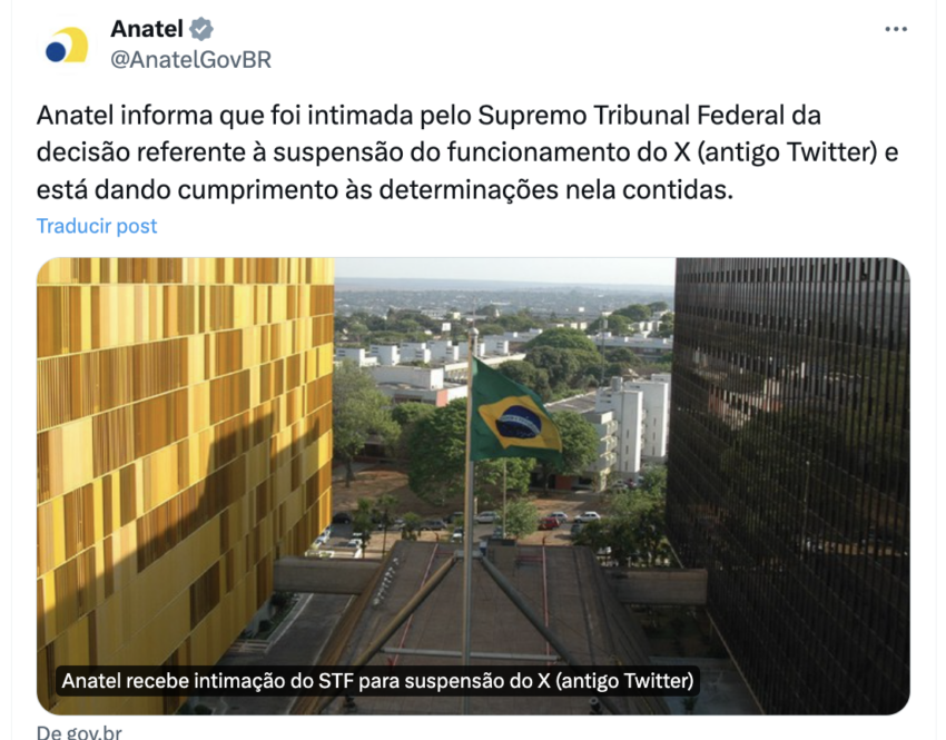 El orden del cierre de X en Brasil, según el máximo tribunal. 